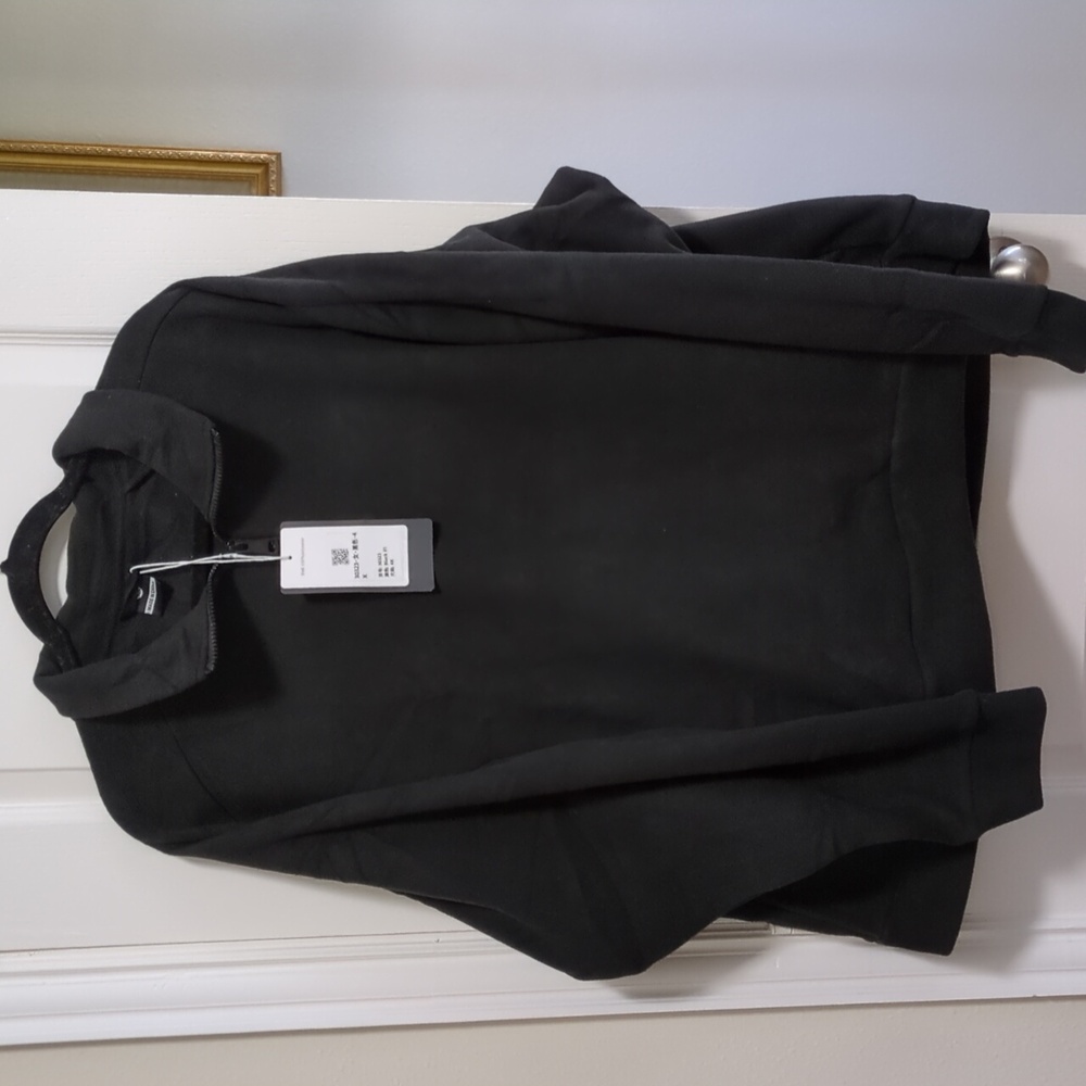 Black Polar Fleece 1/4 Zip Pullover Jacket 4X